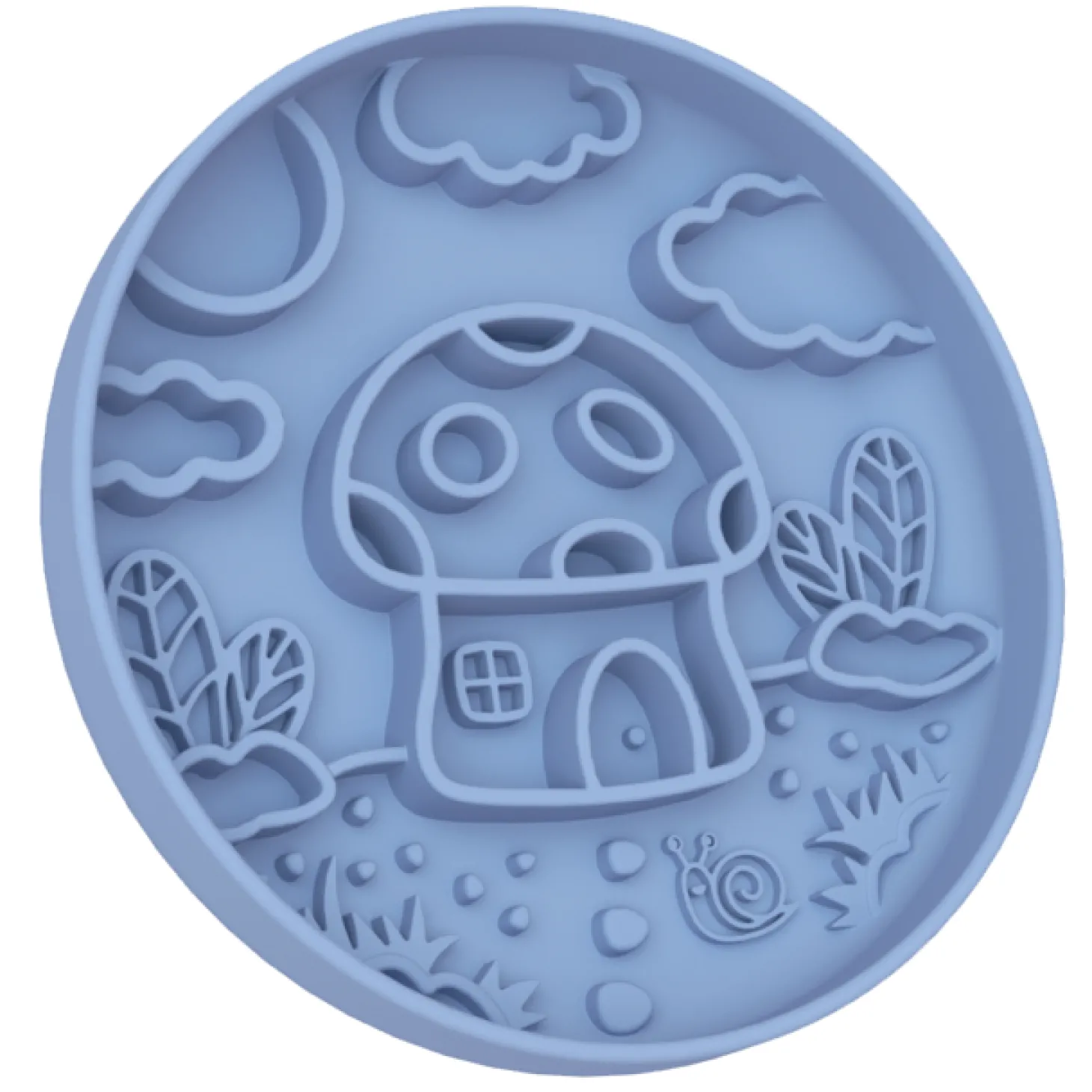 Luxe Blue Mushroom - Slow Feed Bowl