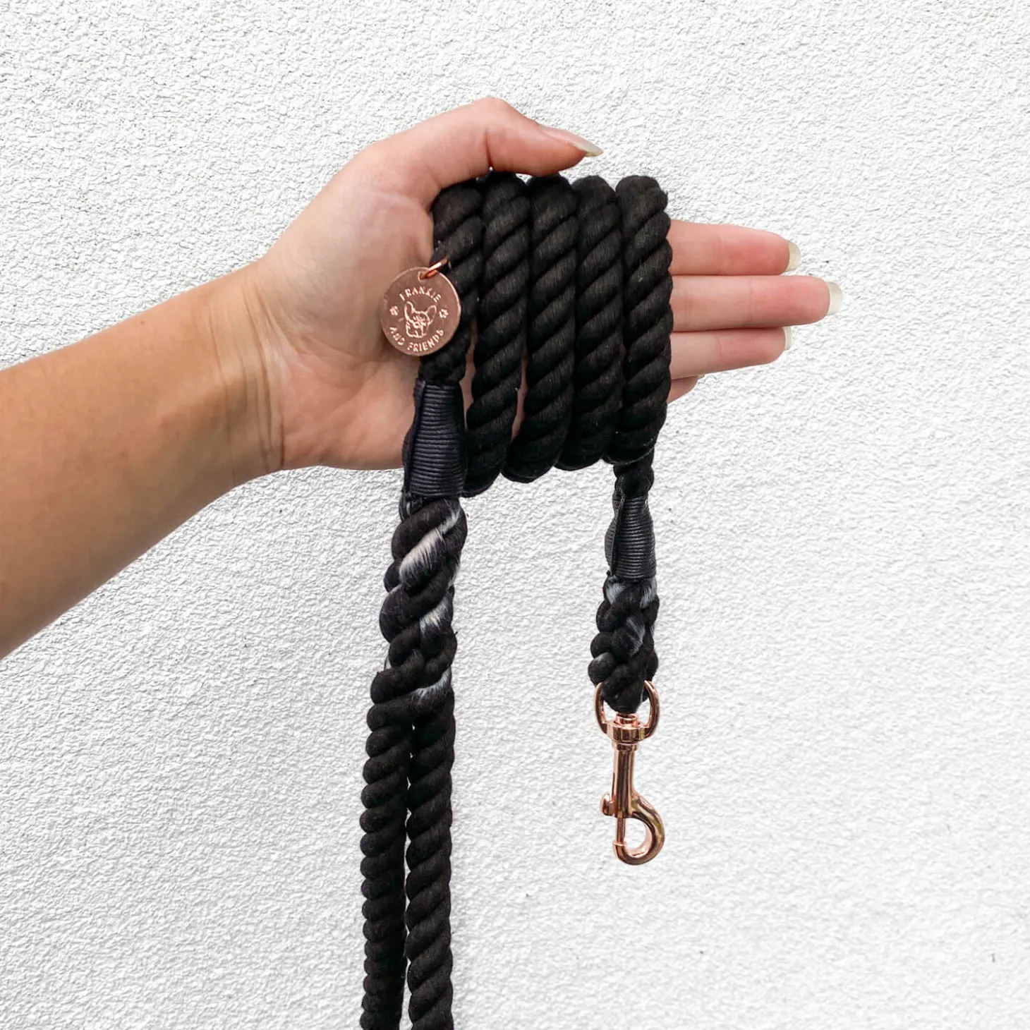 Midnight Black - Rope Dog Lead