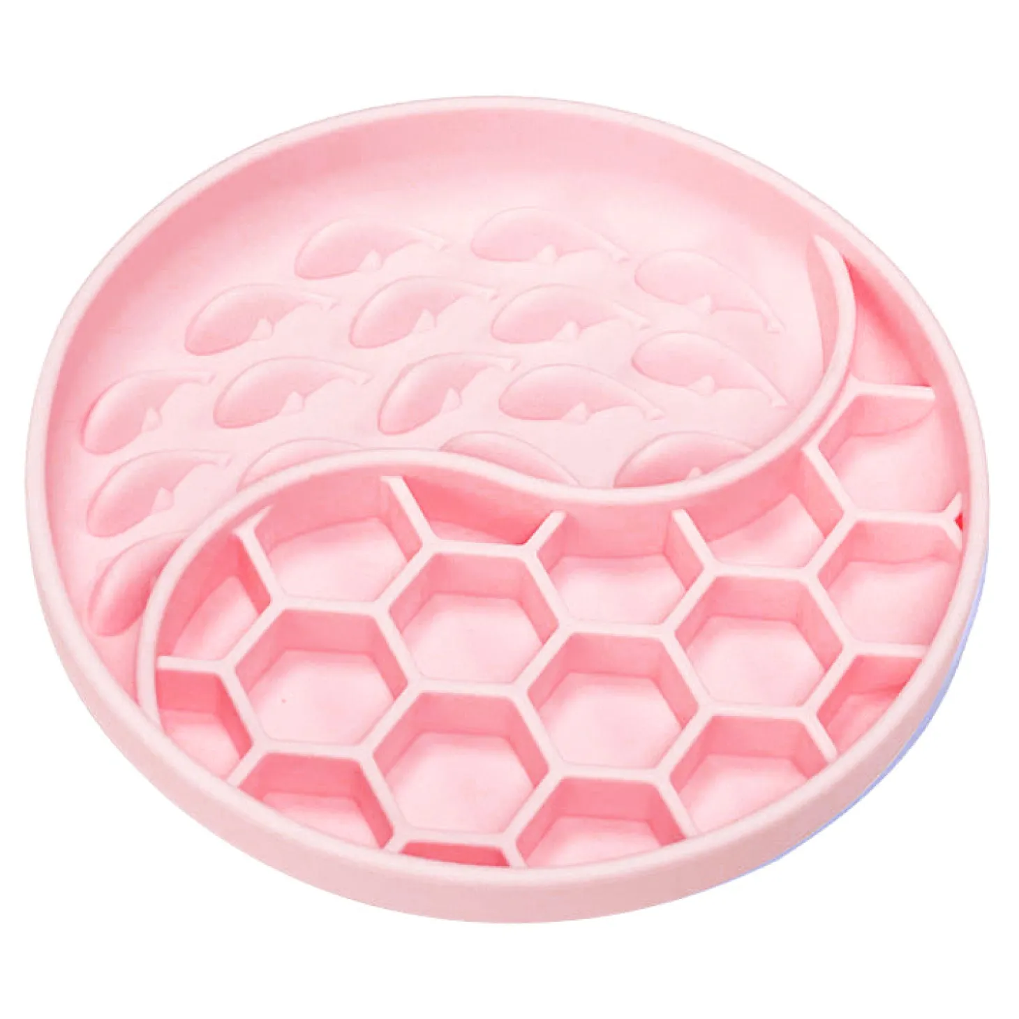 Pink Wet & Dry Fish / Honeycomb Feed Bowl