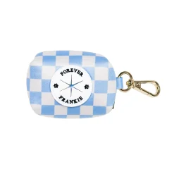 Sky Blue Check - Luxe Poop Bag Holder
