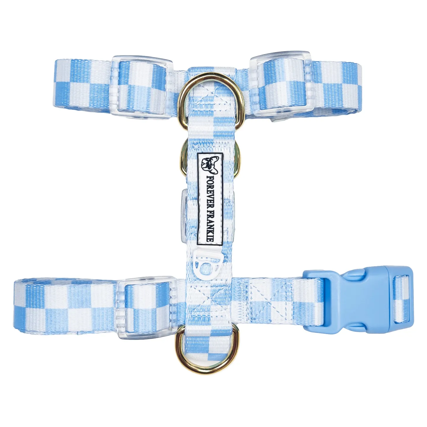 Sky Blue Check - Luxe Strap Harness
