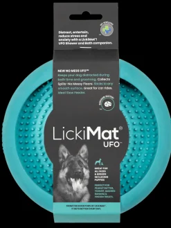 Turqouise Lickimat UFO Slow Food Anti-Anxiety Licking Dog Bowl